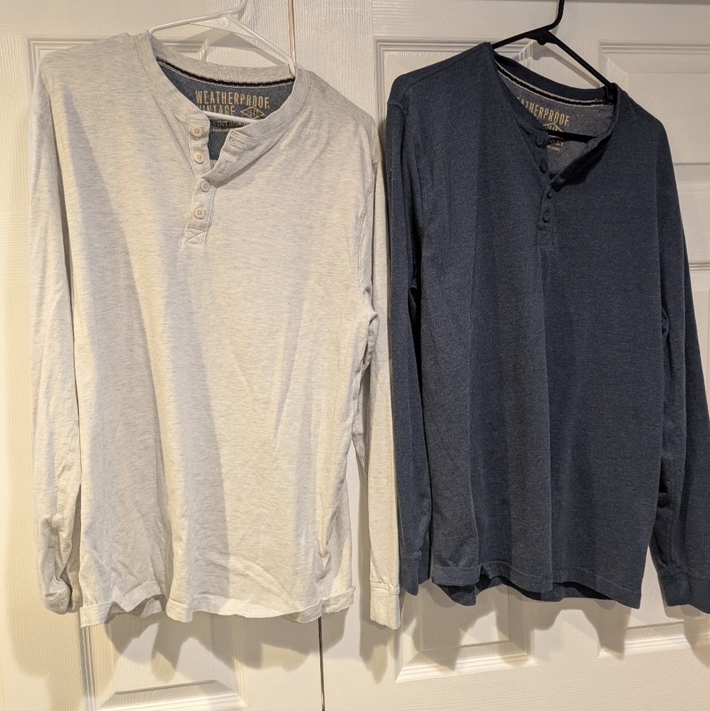 Men's weatherproof vintage Henley's bundle, XL
